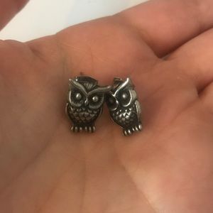 Vintage Silvertone Owl Earrings